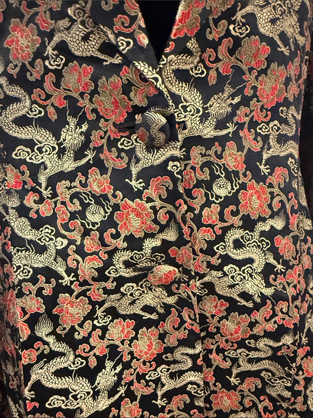 Women's Metallic Brocade Blazer in Gold & Black - Picture 3 of 12